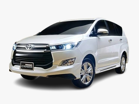 White Toyota Innova Crysta for rental service - Vishal Tour and Travels Indore